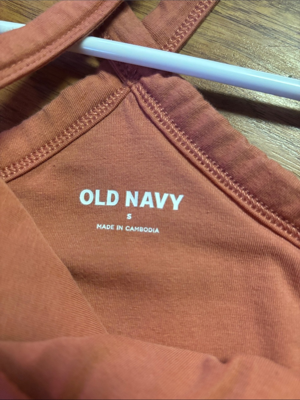 Women’s Ribbed Crossback Tank Top - Rust - Picture 3 of 3